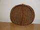 Antique Egg Basket Patina No Problems Good Med - Sm Weave Folk Primitive Primitives photo 3