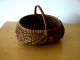 Antique Egg Basket Patina No Problems Good Med - Sm Weave Folk Primitive Primitives photo 5