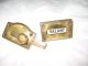 Old - Vintage Brass Toilet Lock / Bolt.  Engaged Vacant Locks & Keys photo 1