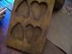 Primitive Styled Wooden Wood Heart Mold - Mustard Paint Primitives photo 1