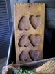 Primitive Styled Wooden Wood Heart Mold - Mustard Paint Primitives photo 5