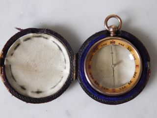 Cased Victorian Fob Magnifiyer Compass 