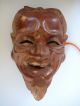 Vintage Japanese Carved Wood Noh Mask Okina Old Man Signed Circa 1960 - 70 ' S Masks photo 1
