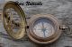 Antique Brass Compass Nautical Compass Push Button Old Time Sundial Compass Compasses photo 1