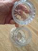Antique Glass Jar Barrel Shaped Flower Raisd Coin Dot Pattern Screw On Glass Lid Bottles & Jars photo 3