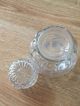 Antique Glass Jar Barrel Shaped Flower Raisd Coin Dot Pattern Screw On Glass Lid Bottles & Jars photo 4