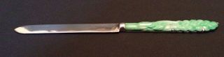 Antique Chinese Silver And Jadeite Letter Opener photo