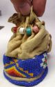Signed Ca.  1950 ' S Dakota Indian Reserv.  Hide Pouch W/ Beadwork By Agnes Bad Wound Native American photo 2
