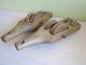 Antique Primitive Oak Wood 2 Pair Loom Parts Pulleys Lithuania Europe Dated 1901 Primitives photo 1