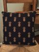 Large Black And Mustard Reversible Woven Pineapple Pillow Primitives photo 1