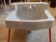 Vintage Briggs Bathroom Kitchen Gray Porcelain Sink W/fixtures Mid Century Sinks photo 6