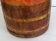 Antique Teak Polychrome Mortar / Grain Container/ Turned C.  1900 - 1940 India Large Other Antique Woodenware photo 1