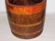 Antique Teak Polychrome Mortar / Grain Container/ Turned C.  1900 - 1940 India Large Other Antique Woodenware photo 2