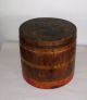Antique Teak Polychrome Mortar / Grain Container/ Turned C.  1900 - 1940 India Large Other Antique Woodenware photo 4