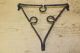 A Rare 18th C Wrought Iron Fireplace Footed Trivet Rare Three Circle Design Primitives photo 2