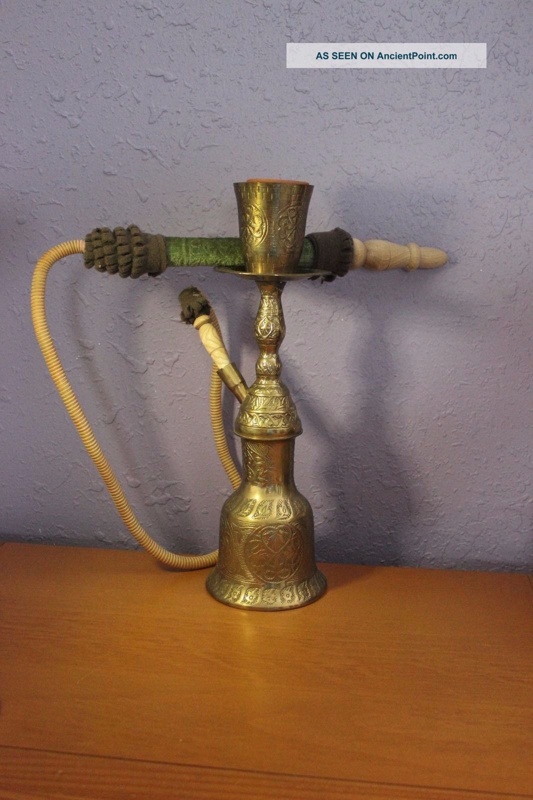 Old Copper Brass 14  Hookah Pot Complete India photo