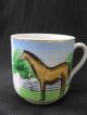 1930s Abraham Lincoln Boyhood Home Horse Souvenir Demitasse Porcelain Cup Cups & Saucers photo 4