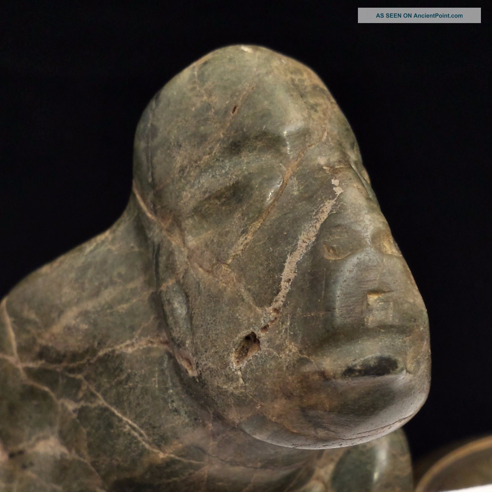 Pre Columbian Stone Monkey Shaman Figurine - Antique Statue - Olmec Maya The Americas photo