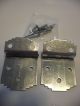Vtg Nos Chrome Cabinet Hinges W Lines Stair Stepped Corners 3/8 