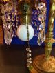 Antique Victorian Side Table Or Desk Lamp W/ Crystals & Beads Lamps photo 3