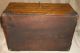 Vintage From Estate Tiger Oak ? Wood Box W/ Key Ornate Metal Corners Lined And Boxes photo 6