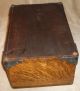 Vintage From Estate Tiger Oak ? Wood Box W/ Key Ornate Metal Corners Lined And Boxes photo 7