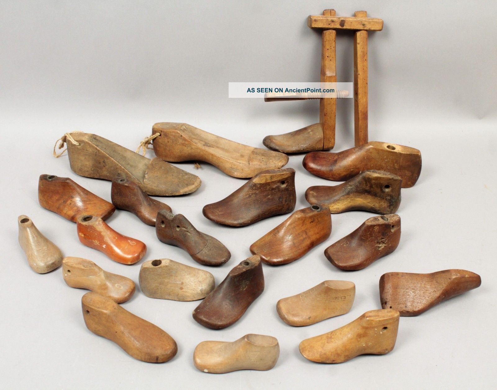 Antique 19th & Early 20c Woodenware Shoe Forms Molds Aafa Primitives photo