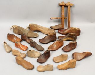 Antique 19th & Early 20c Woodenware Shoe Forms Molds Aafa photo