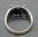 29mm Old China Folk Collect Miao Silver Lovable Tiger Head Jewelry Fashion Ring Other Antiquities photo 3