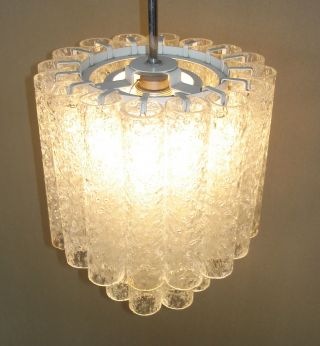 70s Cascade Chandelier,  24 Crystal Tubes (, 14 Extra) By Doria,  Germany photo