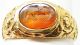 Ancient Roman 2nd - 3rd Century Ad Carnelian Intaglio Clasped Hands In Gold Ring Roman photo 1