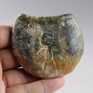 Chinese Antique Hongshan Culture Jade Hand Carved Jade Pendant 3702 photo