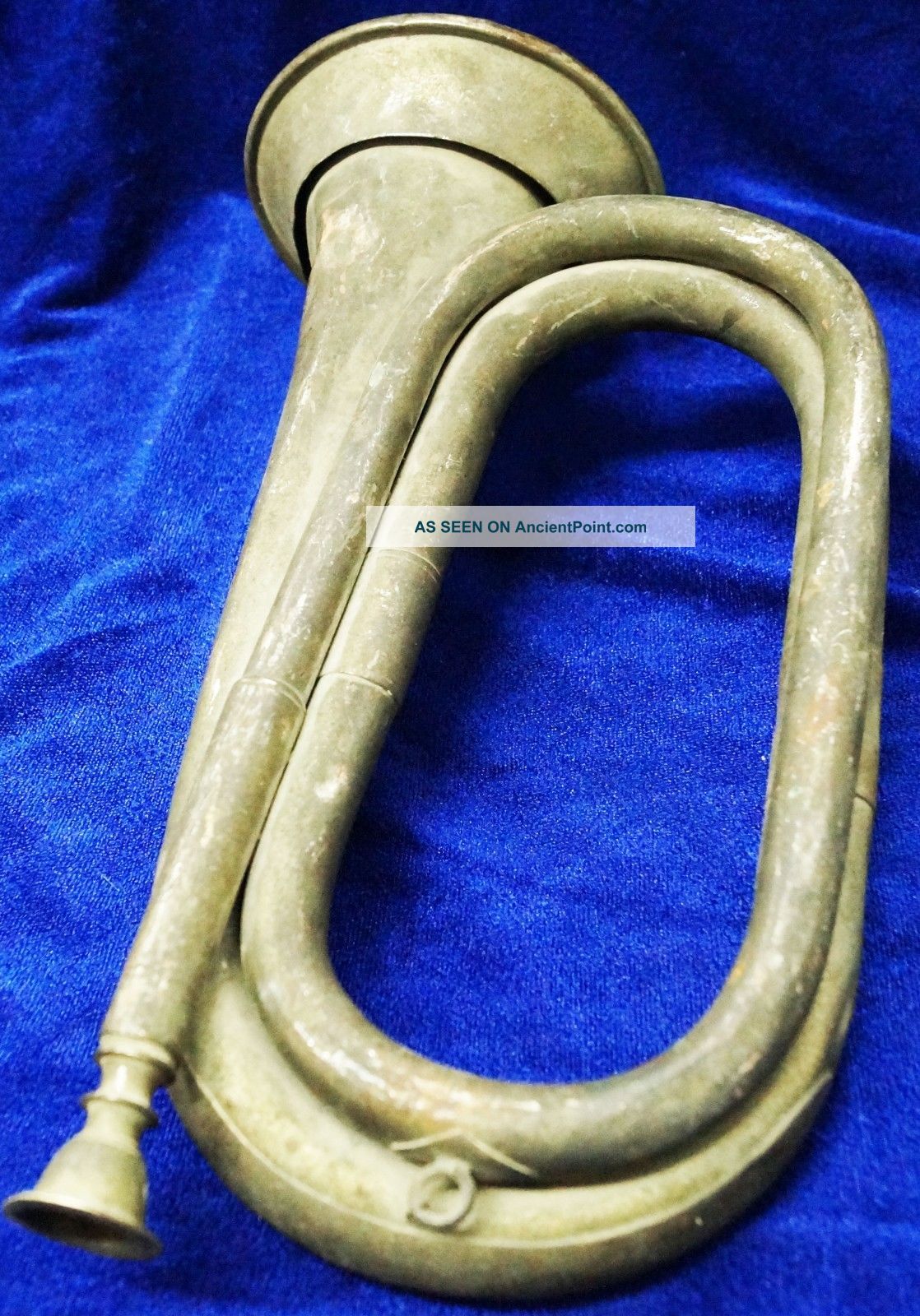 Antique Brass Or Bronze Big Size Military Bugle From India Brass photo