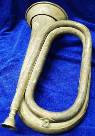 Antique Brass Or Bronze Big Size Military Bugle From India photo