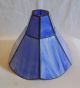 Vintage Stained Glass Leaded Lamp Shade : Light Blue Marbled 8 