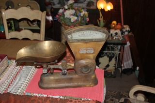 Antique The Computing Scale Co.  Grocery Store Candy Scale W/scoop - 5lb Scale photo