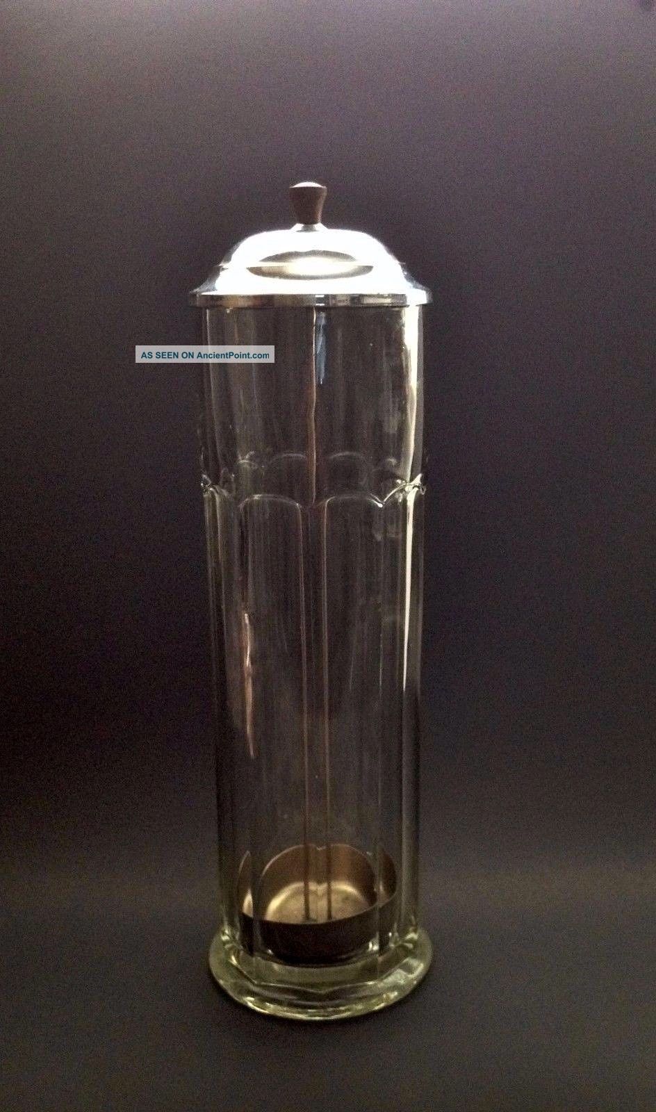 Antique Vintage Glass Soda Fountain Straw Holder Dispenser Bakelite Knob Other Mercantile Antiques photo