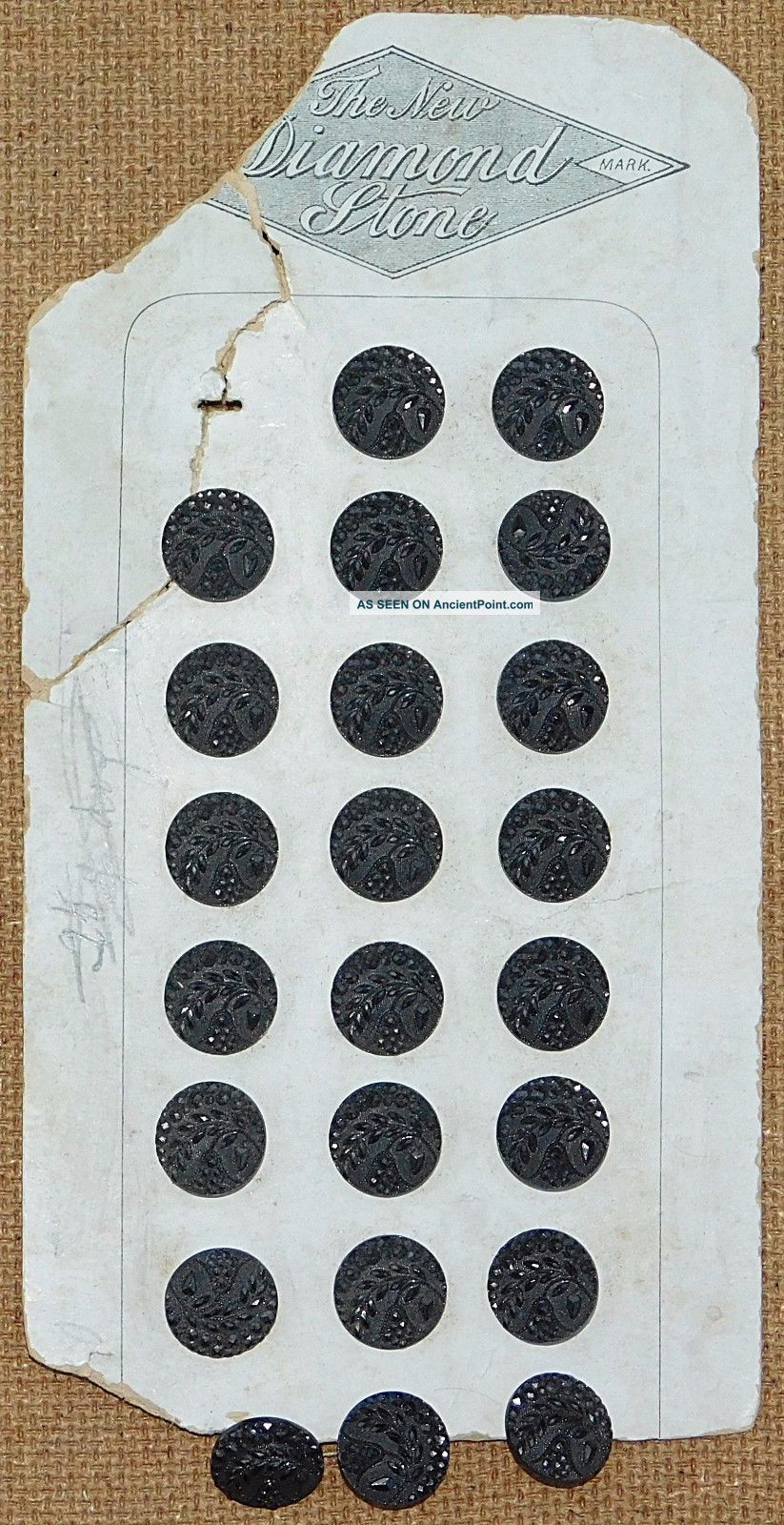 Exquisite Antique Victorian Lacy Picture Black Glass Buttons Buttons photo