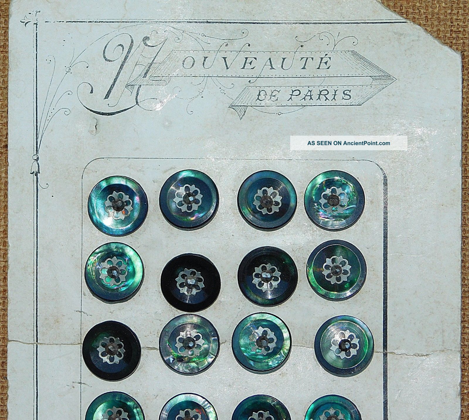 Exceptional Antique Carved Shell Mother Of Pearl Cut Steel Buttons Buttons photo
