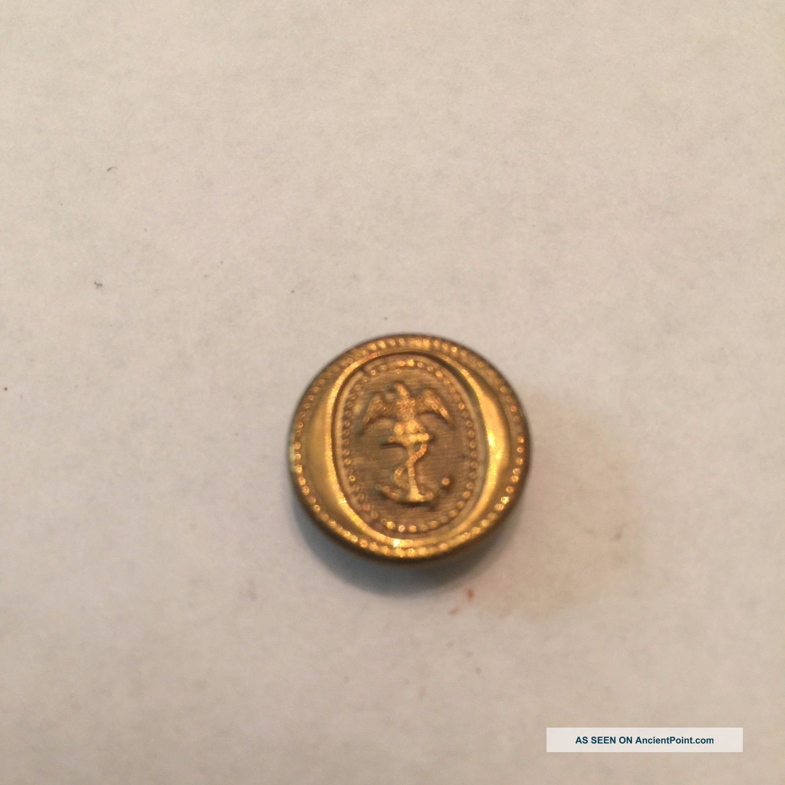 Antique Navy Brass Military Uniform Button Buttons photo