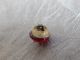 Antique Czech Faceted Glass Button Red & Clear 4 Way Brass Shank Diminitiv 164a Buttons photo 1