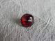 Antique Czech Faceted Glass Button Red & Clear 4 Way Brass Shank Diminitiv 164a Buttons photo 2