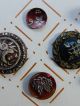 10 Antique Steel Buttons Cut & Painted / Dyed Buttons photo 7