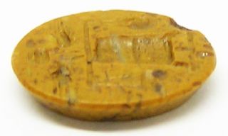 2nd Century A.  D.  Ancient Roman Yellow Jasper Intaglio Gem Modius & Scales photo