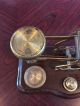 Antique Vintage Brass Postal Letter Scales With Weights Postal Rates For Letters Other Antique Science Equip photo 2