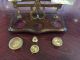 Antique Vintage Brass Postal Letter Scales With Weights Postal Rates For Letters Other Antique Science Equip photo 6