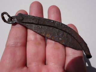 Ancient Iron Late Roman - Byzantine Folding Knife,  Complete As Found photo