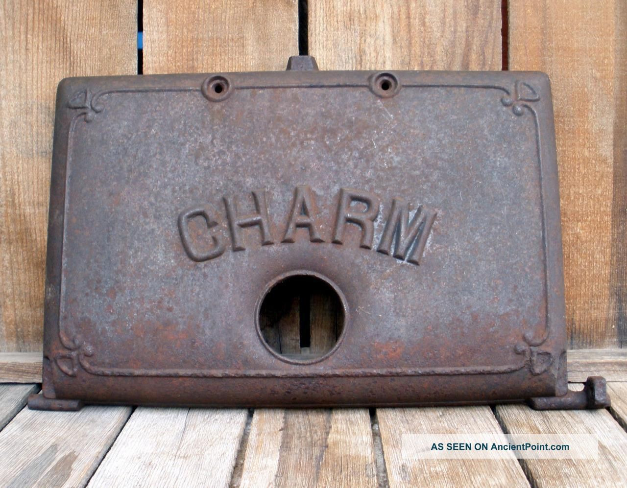 Antique Vintage Charm Cast Iron Cook Stove Or Furnace Door Part Salvage Stoves photo