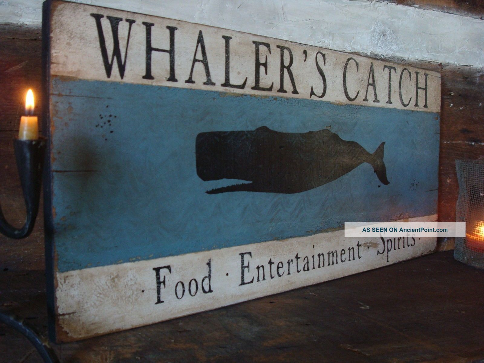Primitive Whaler ' S Catch Sign By Signtiques Primitives photo