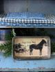 Fabric Merry Christmas Sign Framed In Wood Primitives photo 4